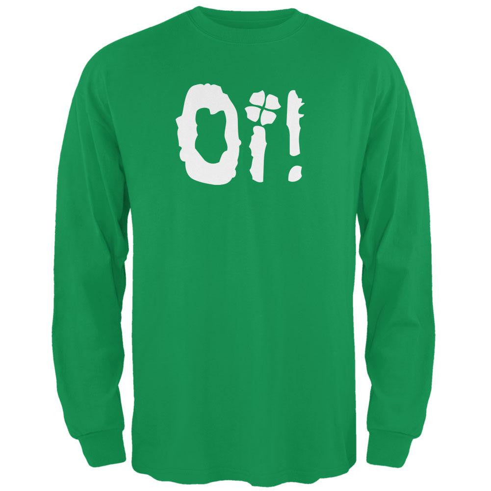 Oi Shamrock Irish Green Adult Long Sleeve T-Shirt Men's Long Sleeves Old Glory 2XL Green