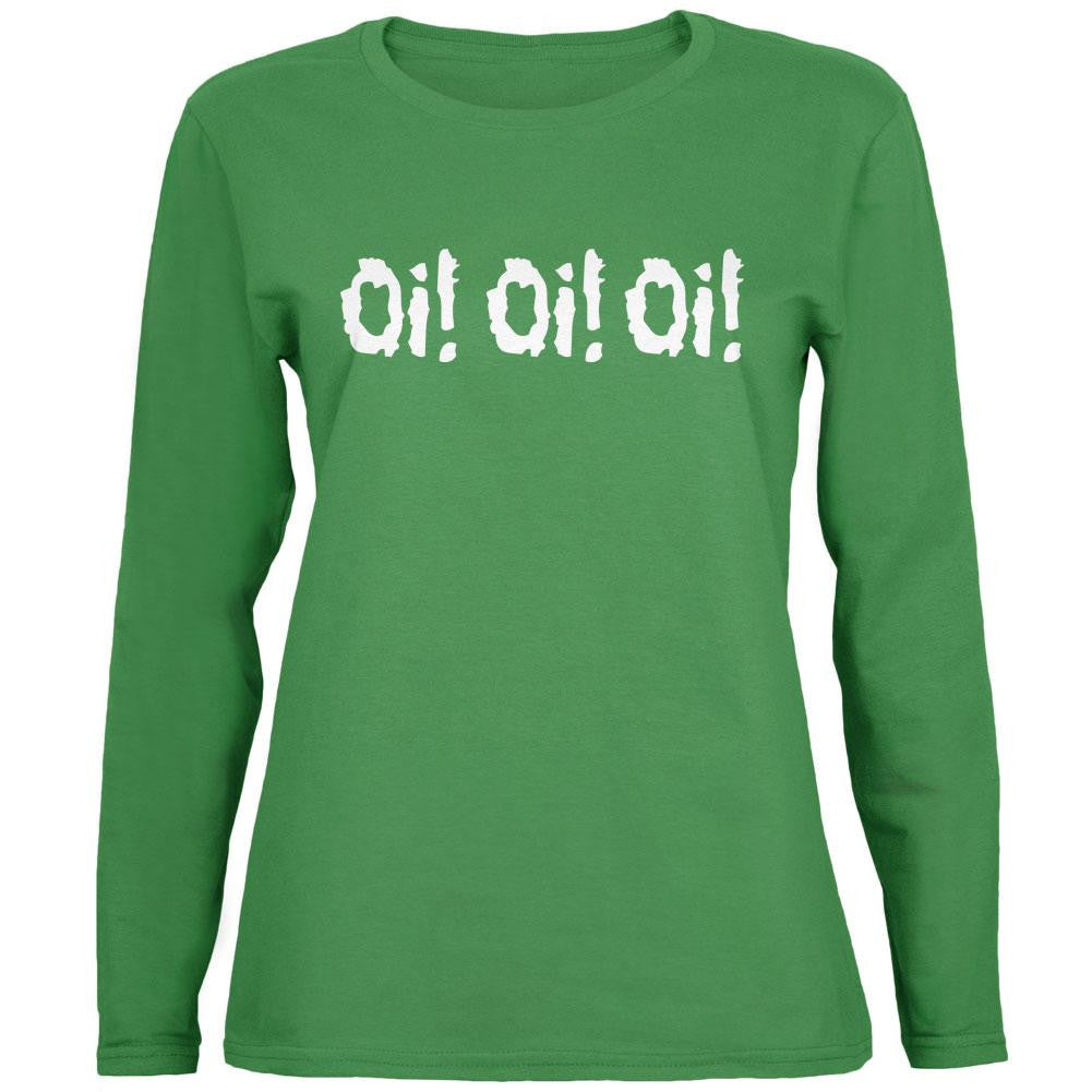 Oi! Oi! Oi! V1 Green Womens Long Sleeve T-Shirt Women's Long Sleeves Old Glory 2XL Green