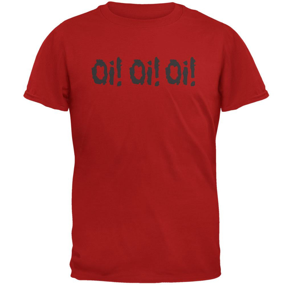 Oi! Oi! Oi! V2 Red Adult T-Shirt Men's T-Shirts Old Glory 2XL Red