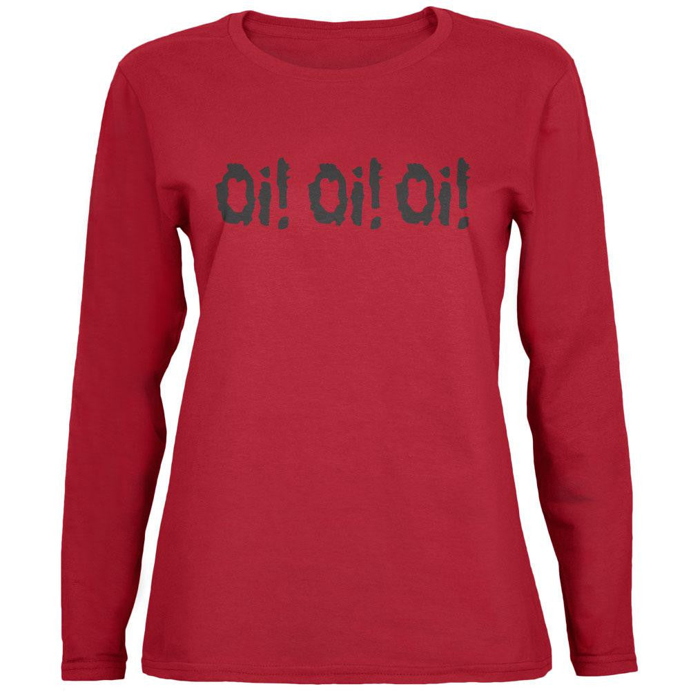 Oi! Oi! Oi! V2 Red Womens Long Sleeve T-Shirt Women's Long Sleeves Old Glory 2XL Red
