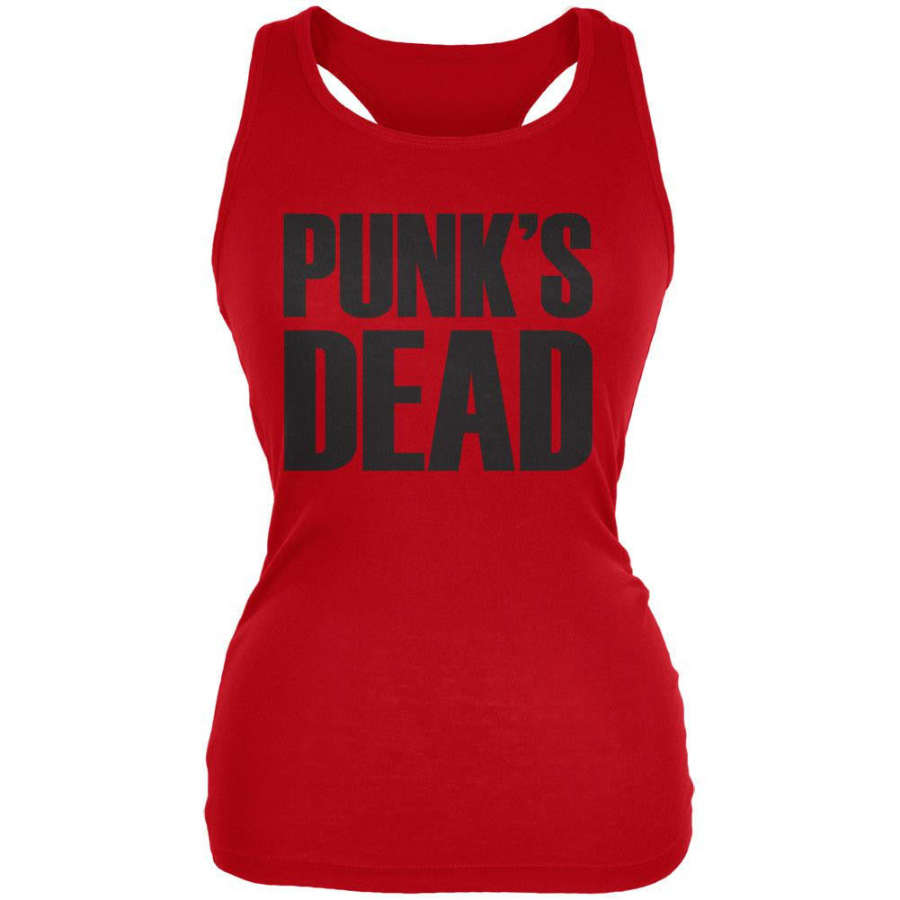 Punk's Dead V1 Red Juniors Soft Tank Top Juniors Tank Tops Old Glory 2XL Red
