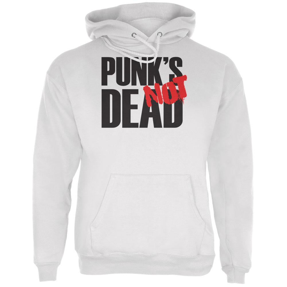 Punk's NOT Dead V1 White Adult Hoodie Men's Hoodies Old Glory LG White