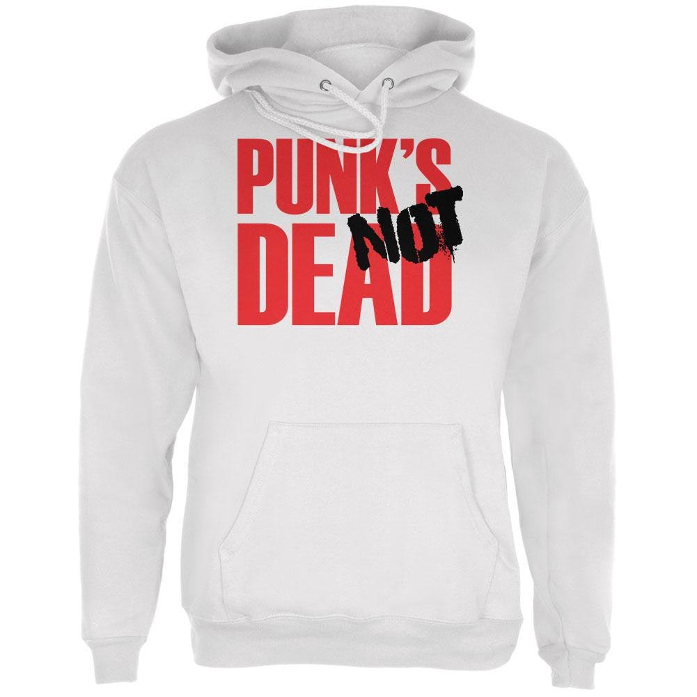 Punk's NOT Dead V2 White Adult Hoodie Men's Hoodies Old Glory LG White