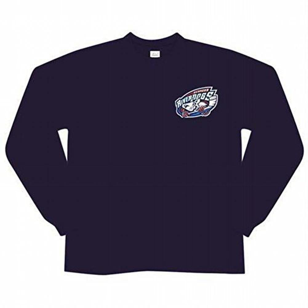 Richmond Riverdogs - Logo Navy Long Sleeve T-Shirt Men's Long Sleeves UHL