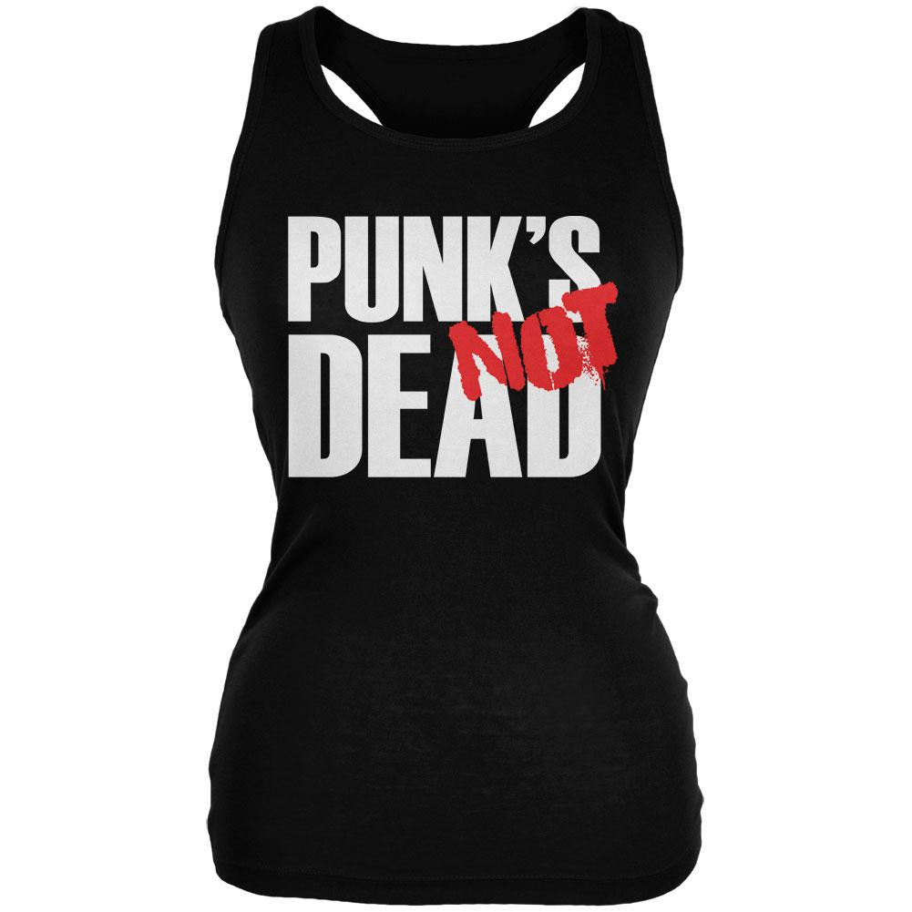 Punk's NOT Dead V3 Black Juniors Soft Tank Top Juniors Tank Tops Old Glory 2XL Black