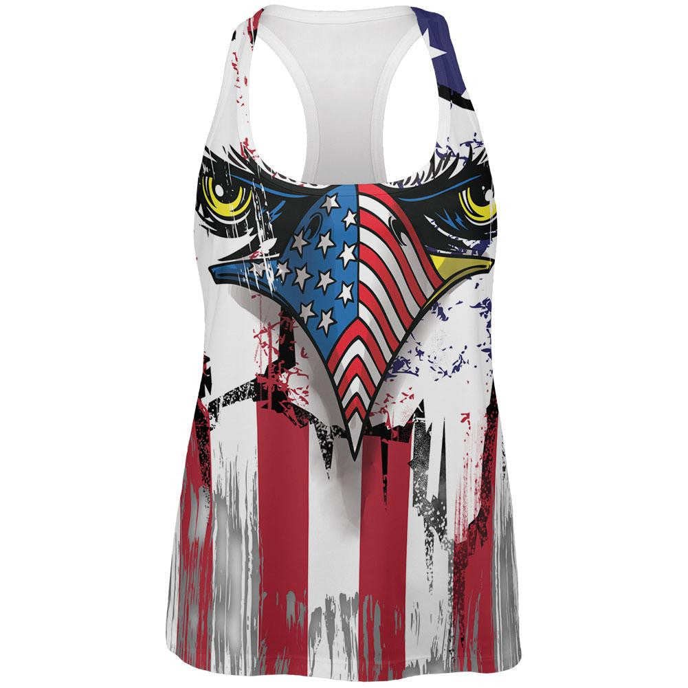 Patriot Eagle All Over Womens Racerback Tank Top Women's Tank Tops Old Glory 2XL Multi
