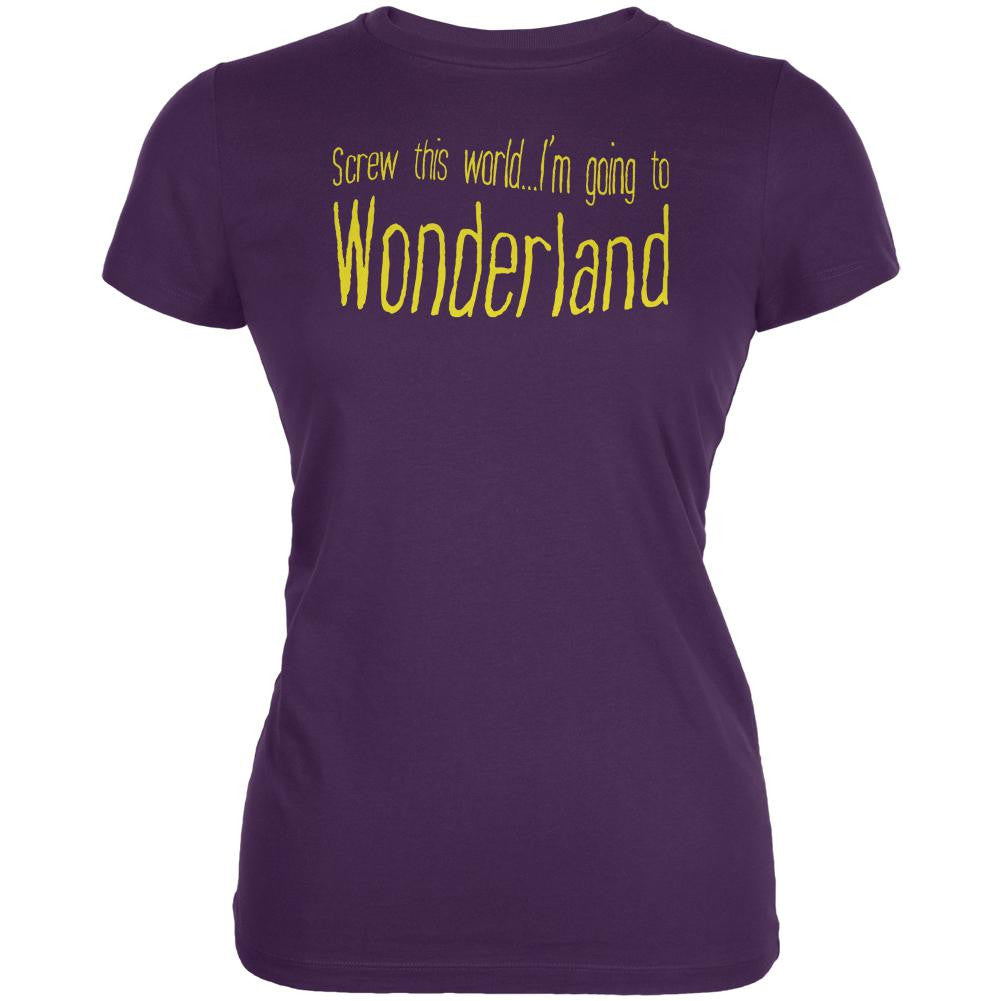 Going to Wonderland Purple Juniors Soft T-Shirt Juniors T-Shirts Old Glory 2XL Purple