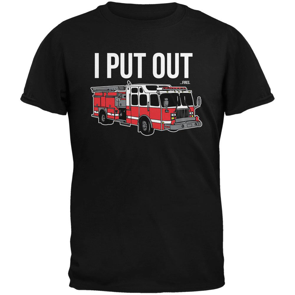 I Put Out ...Fires Black Adult T-Shirt Men's T-Shirts Old Glory 2XL Black