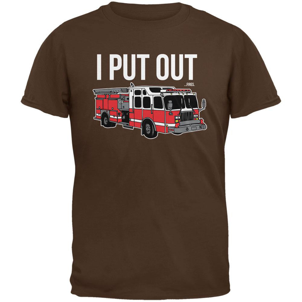 I Put Out ...Fires Brown Adult T-Shirt Men's T-Shirts Old Glory 2XL Brown