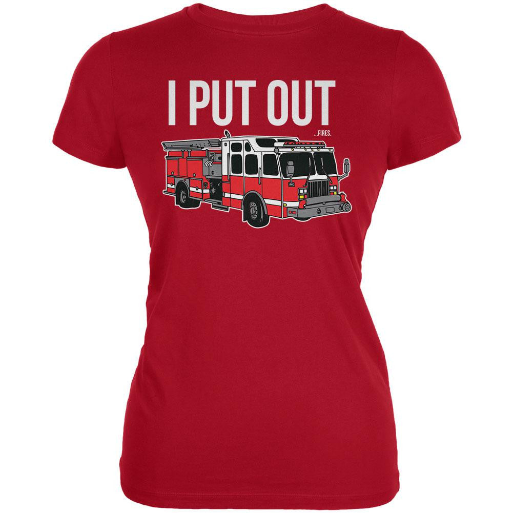 I Put Out ...Fires Red Juniors Soft T-Shirt Juniors T-Shirts Old Glory 2XL Red
