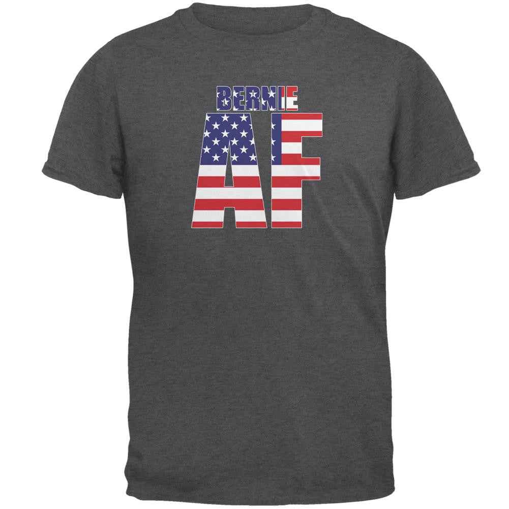 Election 2016 Bernie Sanders AF Dark Heather Adult T-Shirt Men's T-Shirts Old Glory 2XL Grey