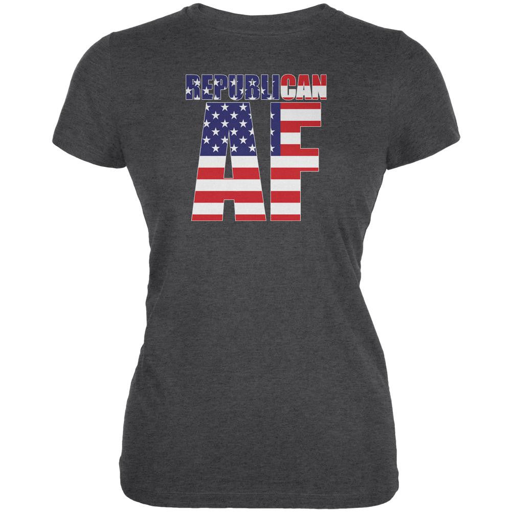 Election President Republican AF Dark Heather Juniors Soft T-Shirt Juniors T-Shirts Old Glory 2XL Grey