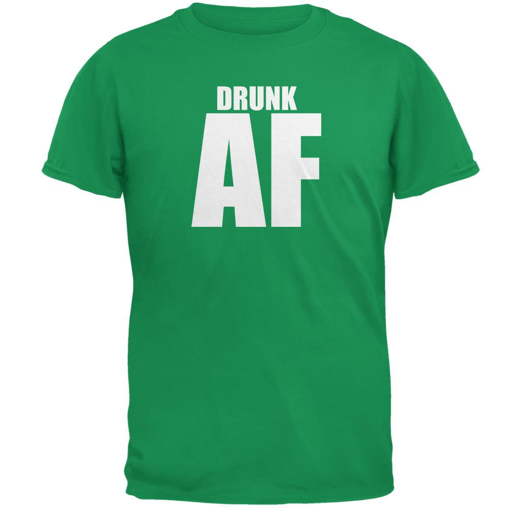 St Patricks Day Drunk AF Irish Green Adult T-Shirt Men's T-Shirts Old Glory 2XL Green