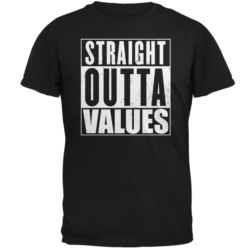 Trump Straight Outta Values Black Adult T-Shirt Men's T-Shirts Old Glory 2XL Black