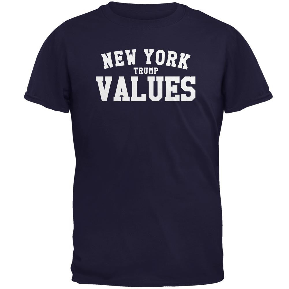 Election New York Trump Values Navy Adult T-Shirt Men's T-Shirts Old Glory 2XL Blue