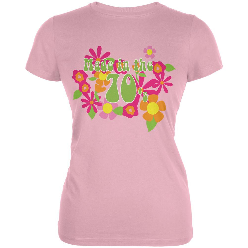 Made In The 70s Pink Juniors Soft T-Shirt Juniors T-Shirts Old Glory 2XL Pink