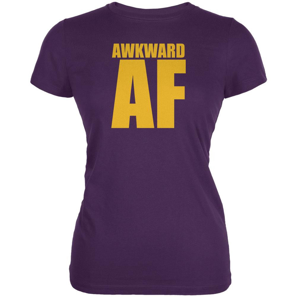 Awkward AF Purple Juniors Soft T-Shirt Juniors T-Shirts Old Glory 2XL Purple