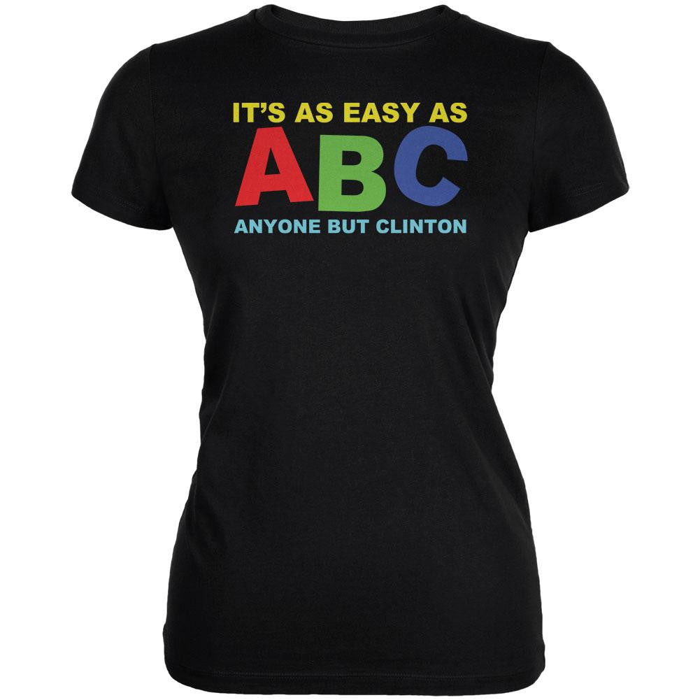 Election 2016 Trump Anyone But Clinton Palin Black Juniors Soft T-Shirt Juniors T-Shirts Old Glory 2XL Black