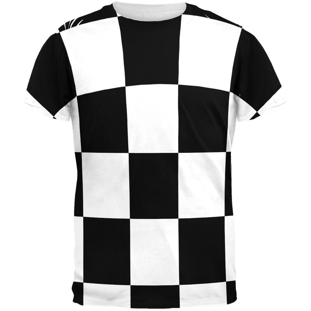 Finish Line Checkered Flag All Over Adult T-Shirt Men's T-Shirts Old Glory 2XL Multi