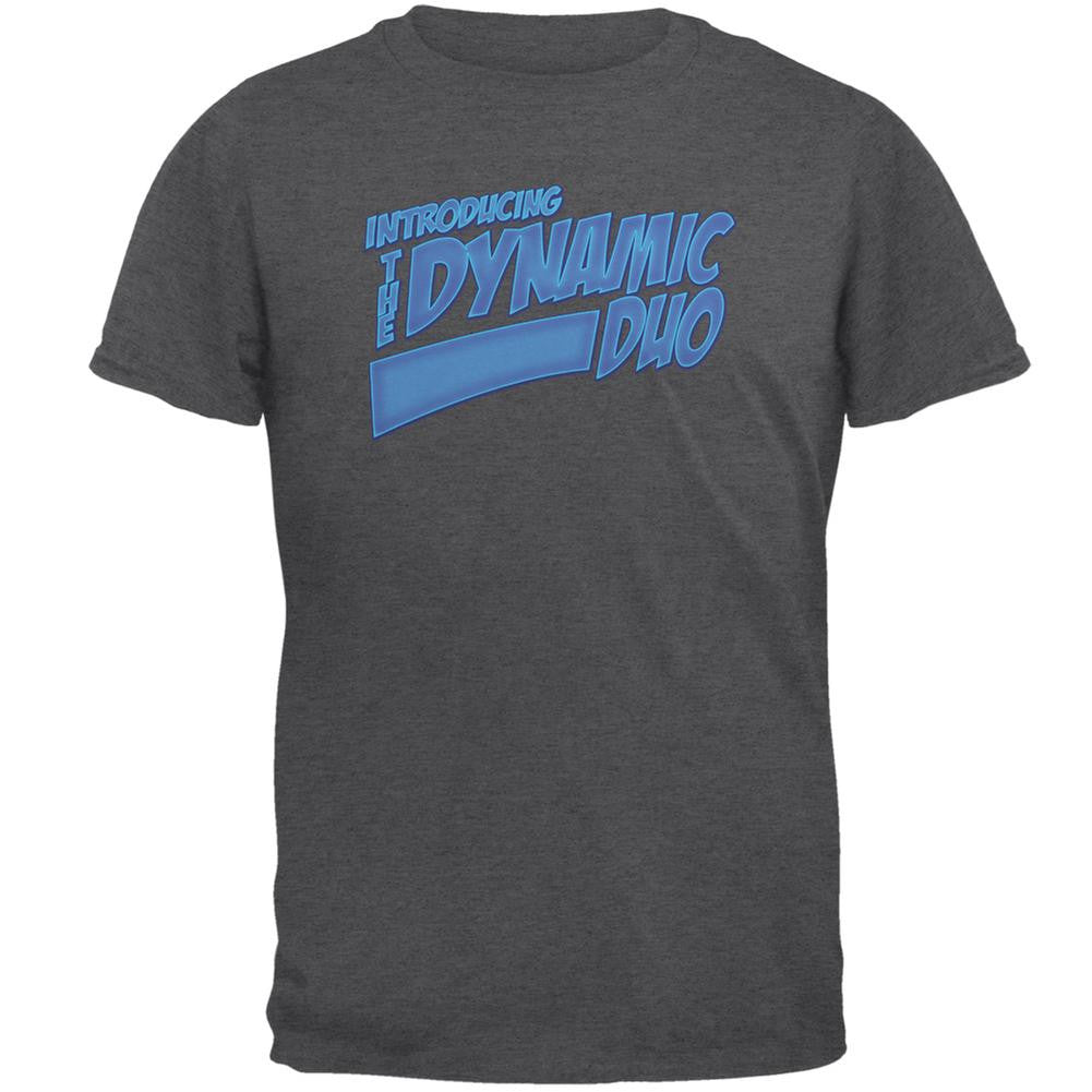 Dynamic Duo Funny Comic Book Dark Heather Adult T-Shirt Men's T-Shirts Old Glory SM Grey
