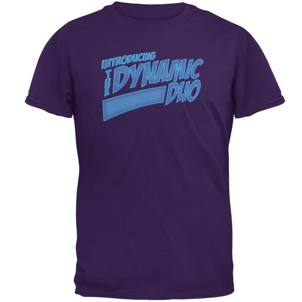 Dynamic Duo Funny Comic Book Purple Adult T-Shirt Men's T-Shirts Old Glory SM Purple
