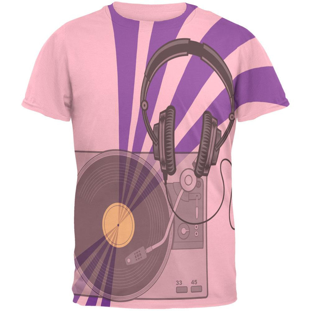 DJ Starter Kit All Over Pink Adult T-Shirt Men's T-Shirts Old Glory LG Pink