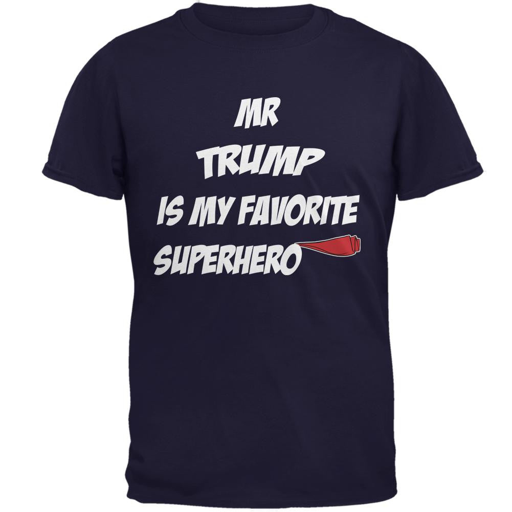 Election 2016 Trump is My Superhero Navy Adult T-Shirt Men's T-Shirts Old Glory 2XL Blue