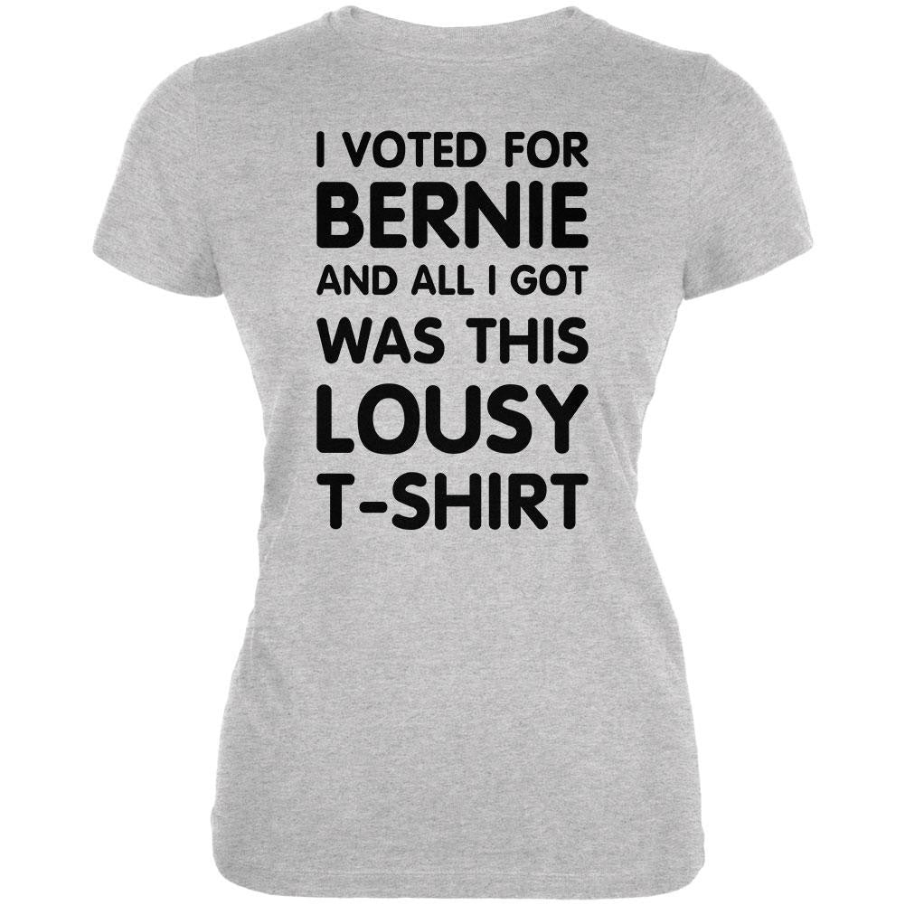 Election 2016 This Lousy T-Shirt Bernie Heather Grey Juniors Soft T-Shirt Juniors T-Shirts Old Glory 2XL Grey