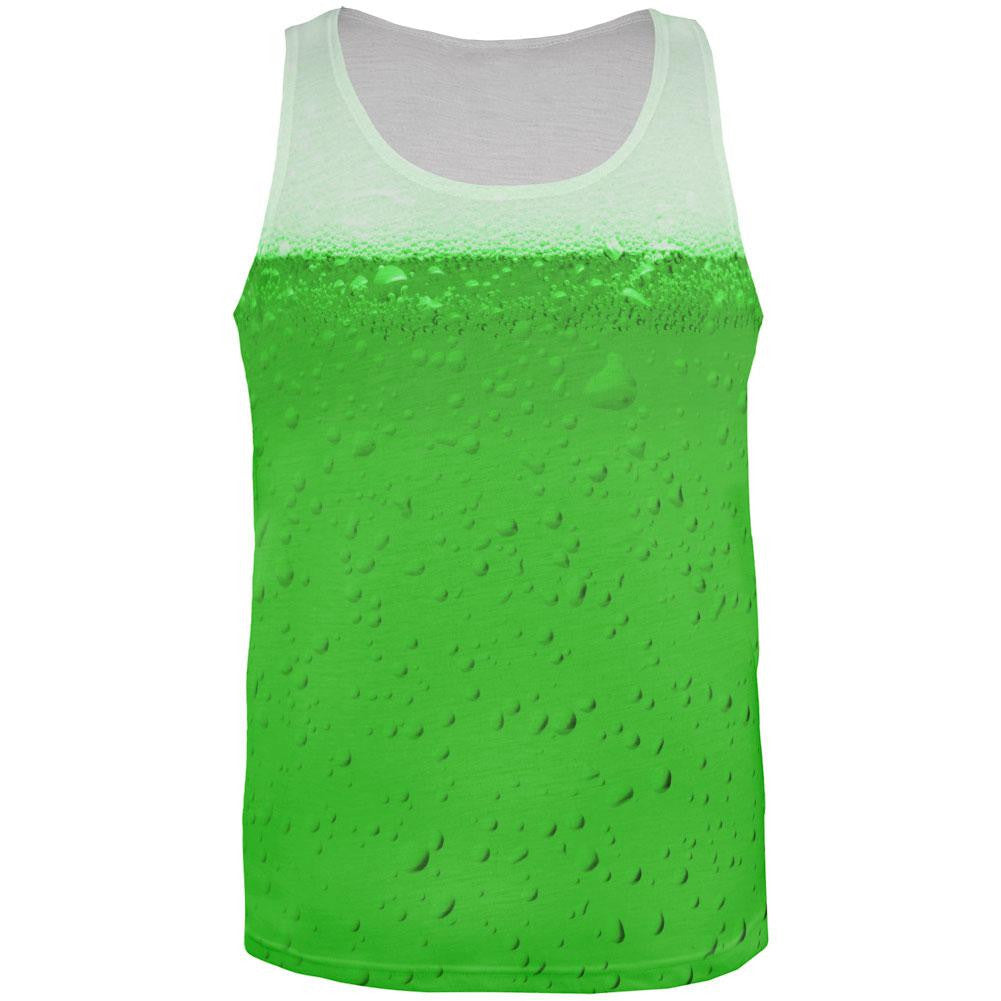 St. Patricks Day Green Beer All Over Adult Tank Top Men's Tank Tops Old Glory 2XL Multi
