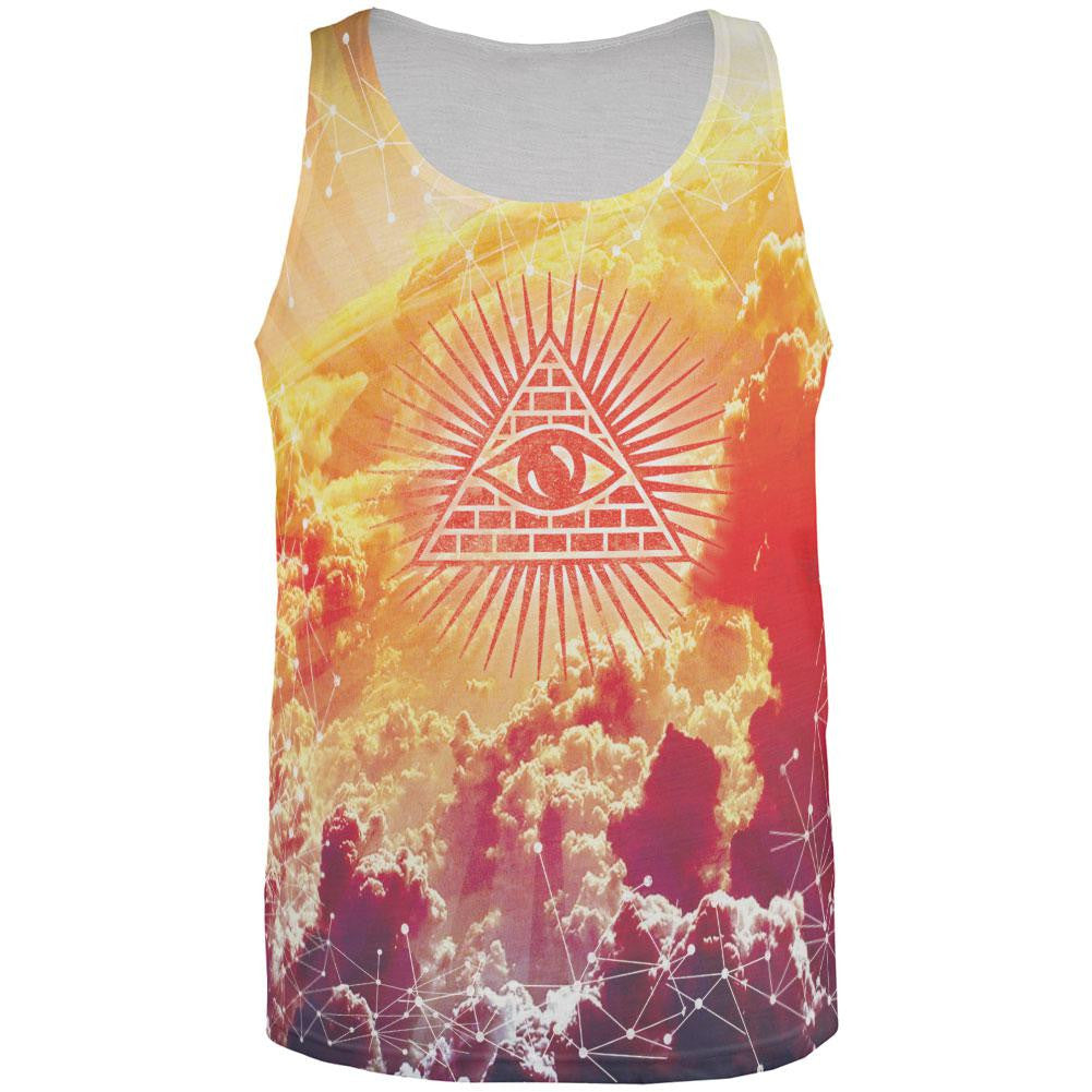 Illuminati Clouds All Over Adult Tank Top Men's Tank Tops Old Glory 2XL Multi