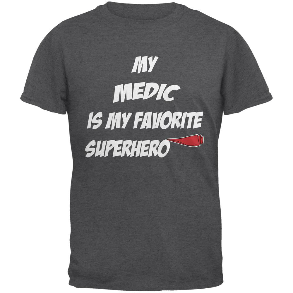 Medic is My Superhero Dark Heather Adult T-Shirt Men's T-Shirts Old Glory 2XL Grey