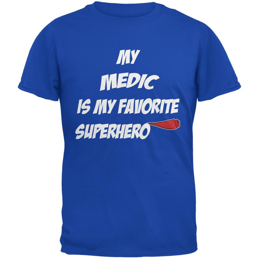 Medic is My Superhero Royal Adult T-Shirt Men's T-Shirts Old Glory 2XL Blue
