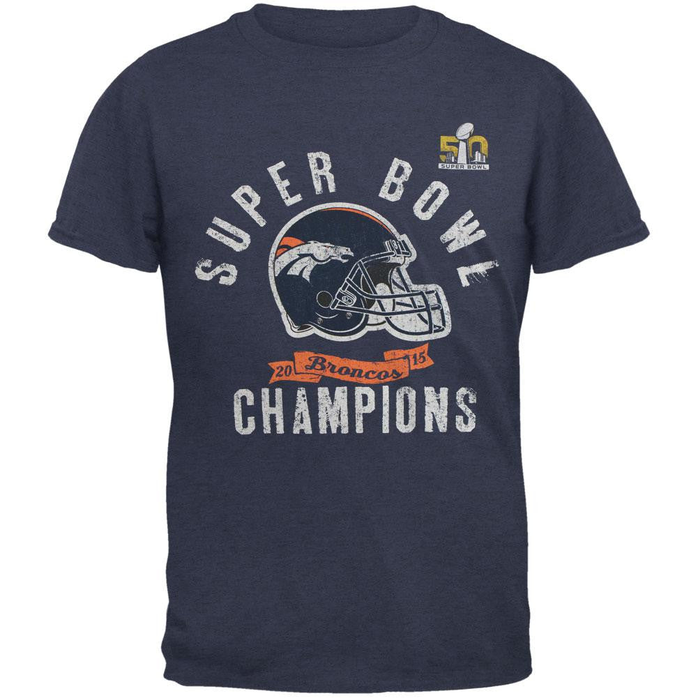 Denver Broncos - Super Bowl 50 Champions Adult T-Shirt Men's T-Shirts Denver Broncos MD Dark Blue