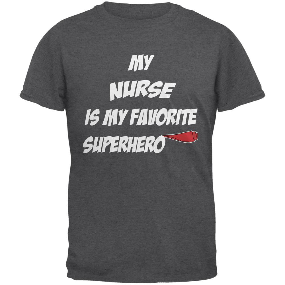 Nurse is My Superhero Dark Heather Adult T-Shirt Men's T-Shirts Old Glory 2XL Grey