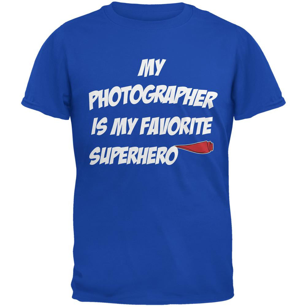 Photographer is My Superhero Royal Adult T-Shirt Men's T-Shirts Old Glory 2XL Blue