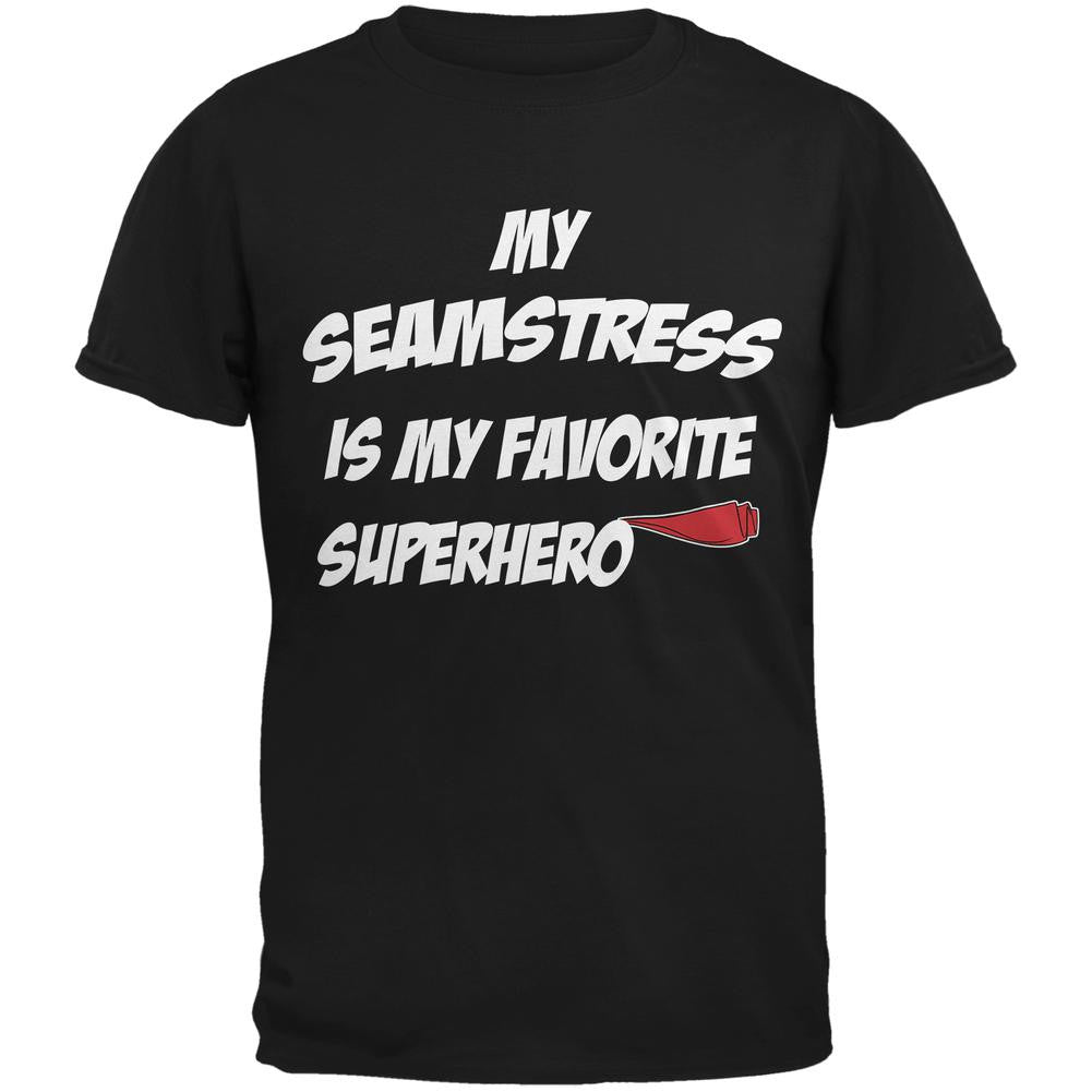 Seamstress is My Superhero Black Adult T-Shirt Men's T-Shirts Old Glory 2XL Black