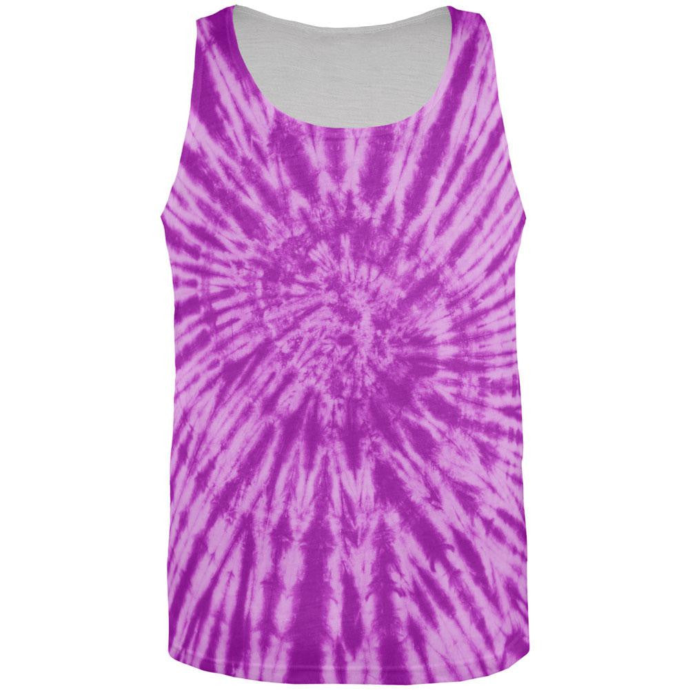Purple Tie Dye All Over Adult Tank Top Men's Tank Tops Old Glory 2XL Multi