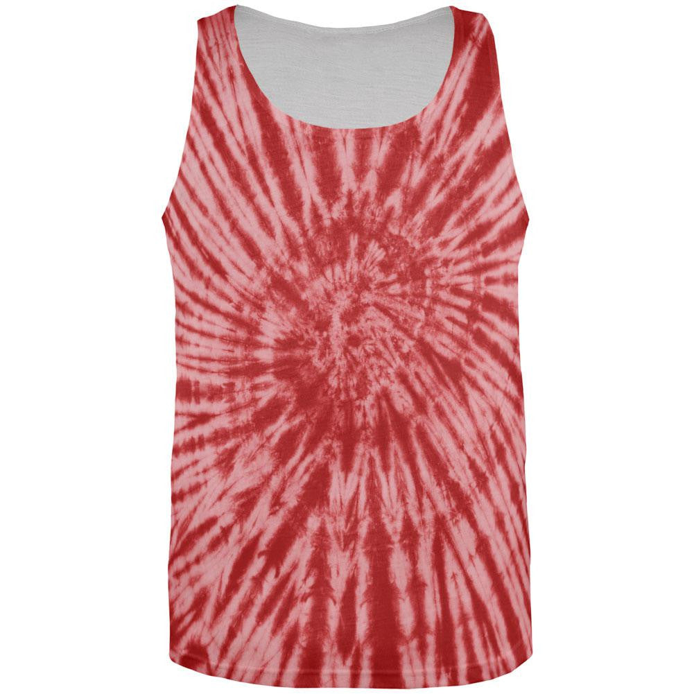 Red Tie Dye All Over Adult Tank Top Men's Tank Tops Old Glory 2XL Multi