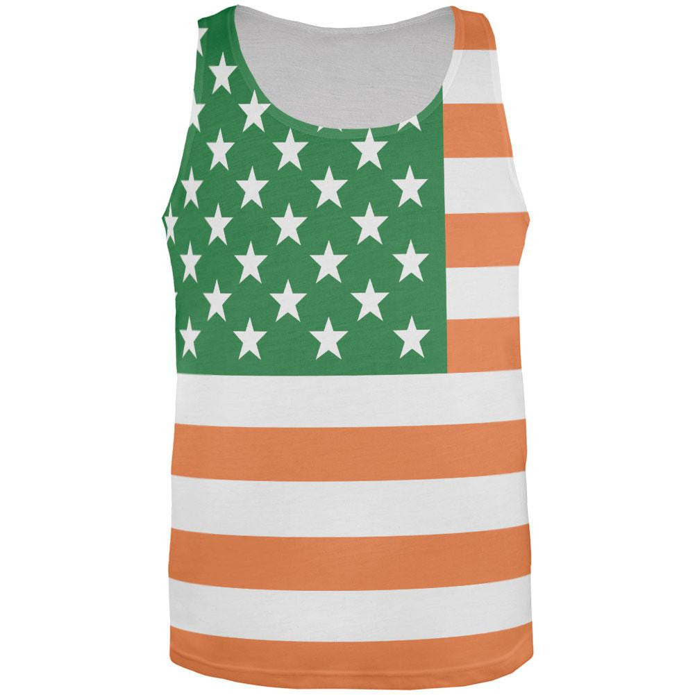 St Patricks Irish American Flag All Over Adult Tank Top Men's Tank Tops Old Glory 2XL Multi