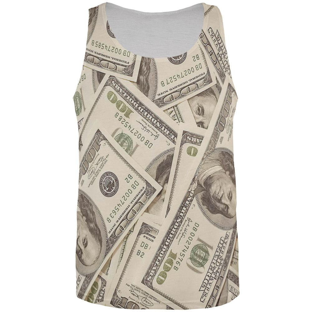 Money All Over Adult Tank Top Men's Tank Tops Old Glory 2XL Multi