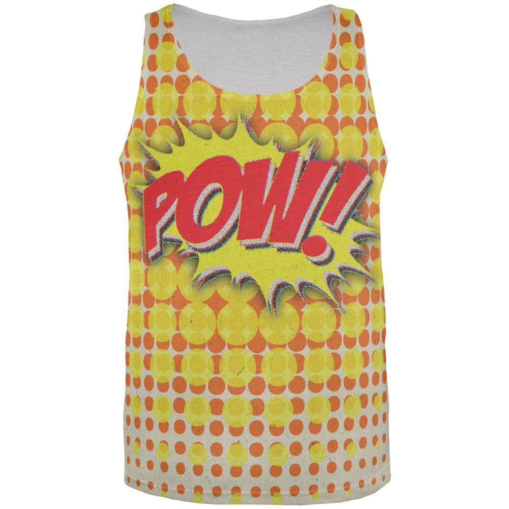 POW Comic Book Super Hero All Over Adult Tank Top Men's Tank Tops Old Glory SM Multi