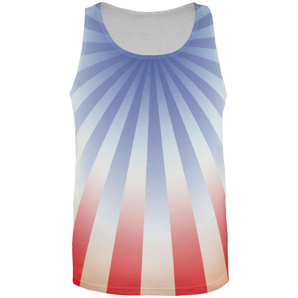 4th of July Patriot Starburst All Over Adult Tank Top Men's Tank Tops Old Glory 2XL Multi