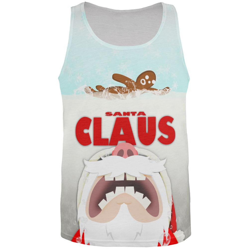 Christmas Santa Jaws Claus Horror All Over Adult Tank Top Men's Tank Tops Old Glory 2XL Multi