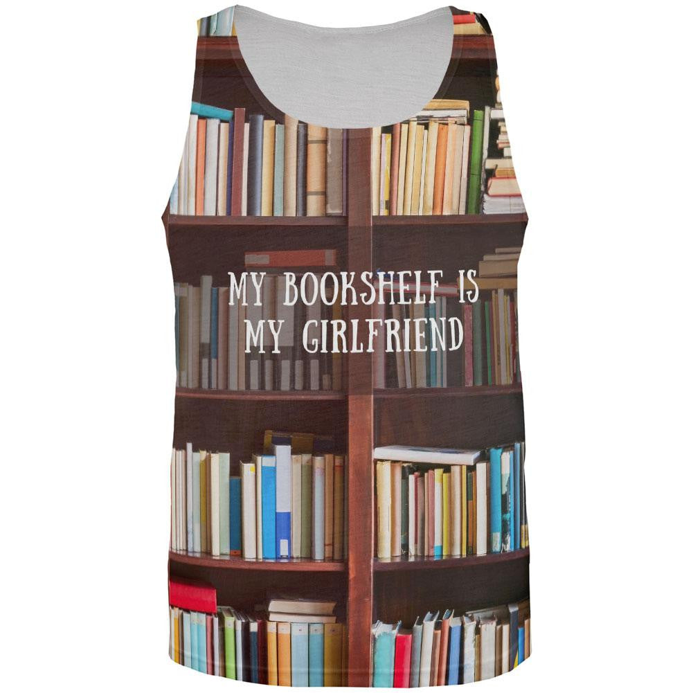 Book Shelf Girlfriend All Over Adult Tank Top Men's Tank Tops Old Glory SM Multi