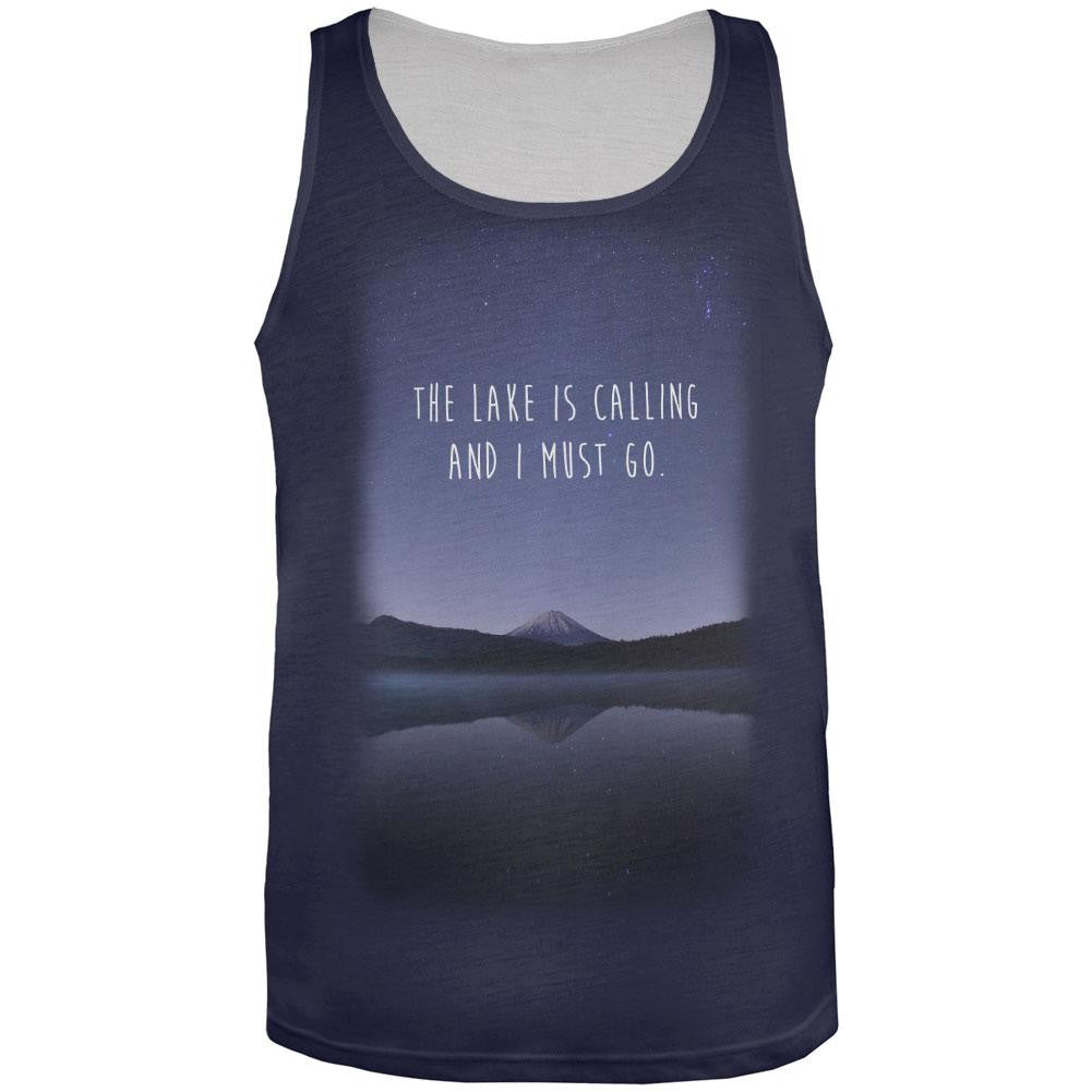 The Lake is Calling All Over Adult Tank Top Men's Tank Tops Old Glory 2XL Multi