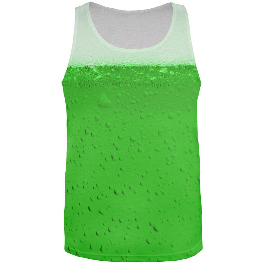 St Patricks Irish Green Beer All Over Adult Tank Top Men's Tank Tops Old Glory 2XL Multi