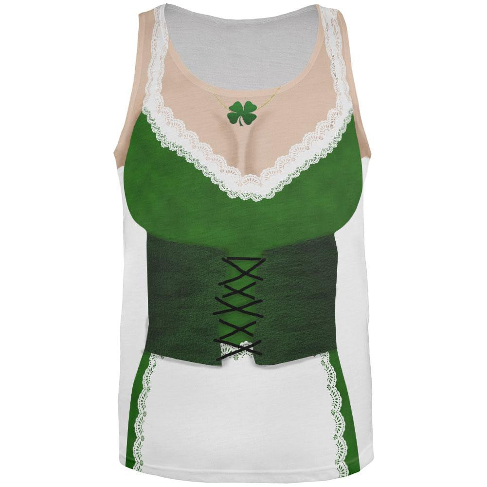 St. Patricks Day Sexy Irish Girl Costume All Over Adult Tank Top Men's Tank Tops Old Glory 2XL Multi