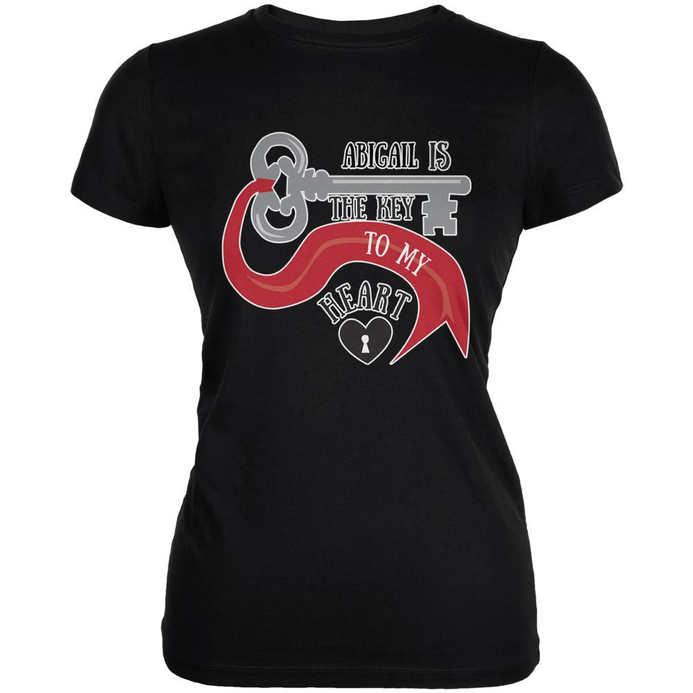 Abigail Is The Key To My Heart Black Juniors Soft T-Shirt Juniors T-Shirts Old Glory 2XL Black