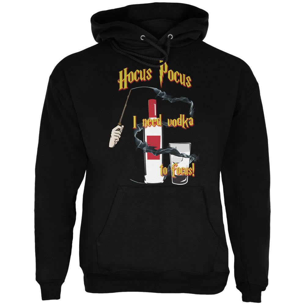 Hocus Pocus I Need Vodka to Focus Black Adult Hoodie Men's Hoodies Old Glory SM Black