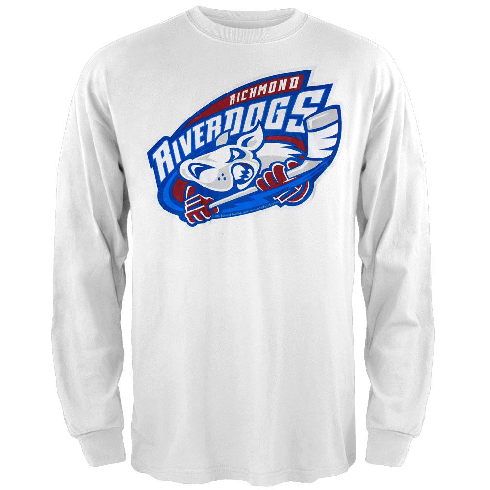Richmond Riverdogs - Logo Long Sleeve White T-Shirt Men's Long Sleeves Richmond Riverdogs